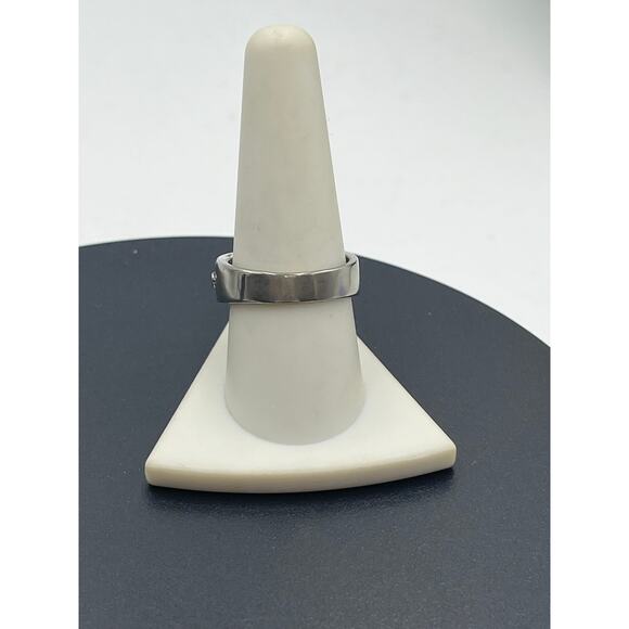 PP Signed 925 Sterling Silver Large Round CZ Engagement Promise Ring Sz 9.5 - Picture 8 of 13